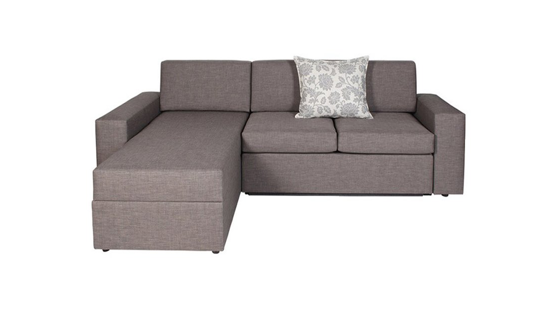 Sectional sleeper couches like this grey coloured sleeper sofa are quite versatile.