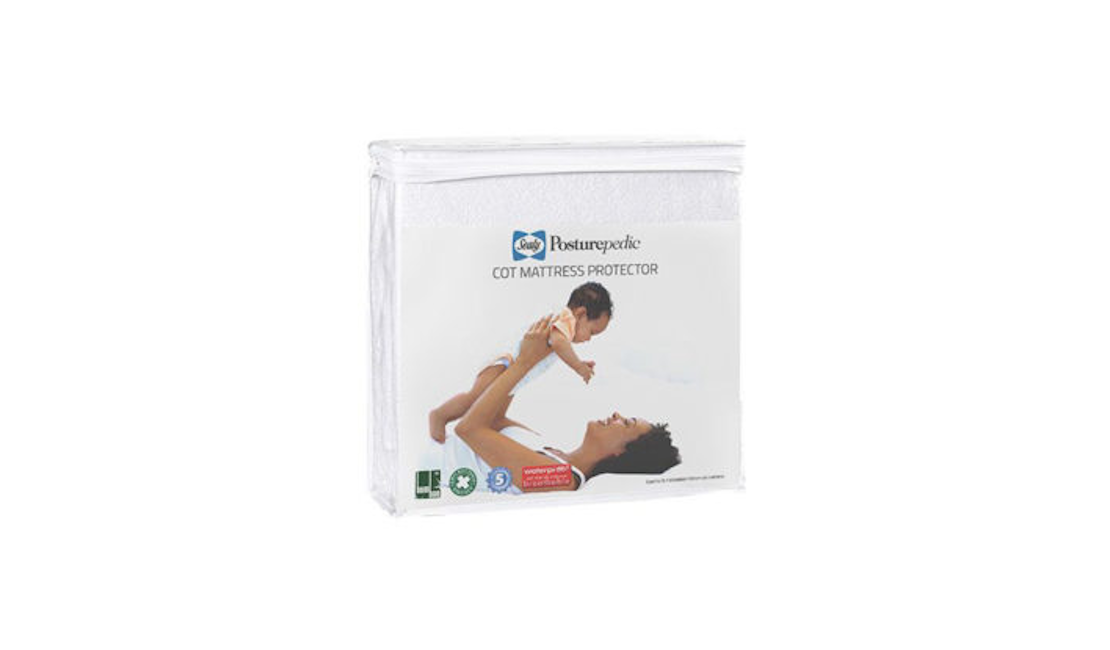 Sealy Cot Mattress Protector packaging. 